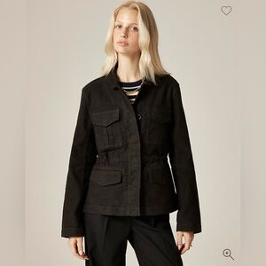 J. Crew Utility Chore Jacket in Brushed Chino in Black Size 6. NWT